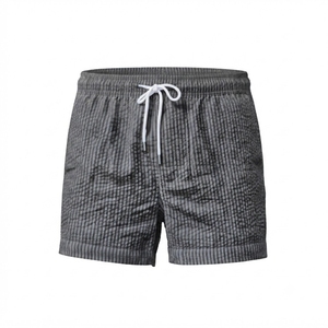 <b>Men's</b> Checkered Cotton Board Shorts <b>Men</b> Drawstring Waist Mid Rise Breathable Woven Summer Wear Swim <b>Trunks</b> - Product Image 5