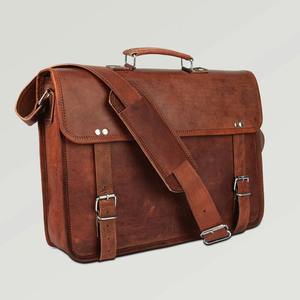 Sac à bandoulière pour ordinateur portable en cuir véritable, personnalisé, léger et durable - Product Image 1