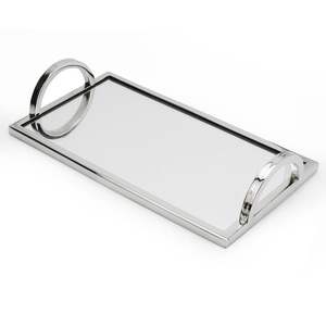 Designer Metal And <b>Mirror</b> Tray For Home Decor Accent And Serving Purpose With Modern Look And Durable Material - Product Image 1