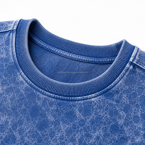Sudadera de cuello redondo para hombre con lavado ácido, estilo vintage, oversize, de forro polar grueso, con logotipo personalizado, fabricante OEM ODM, venta al por mayor - Product Image 3