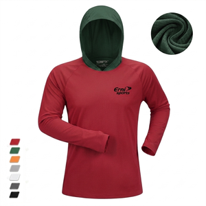 Camiseta con Capucha Personalizada para Hombre con Protección UV UPF 50+, Ligera, Transpirable, Elástica, de Manga Larga para Pesca, Viajes, Gimnasio y Fitness - Product Image 3