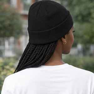 Bonnet noir en tricot pour femme Iota Phi Lambda Sorority, avec lettres grecques, chaud et décontracté, pour l'hiver - Product Image 4