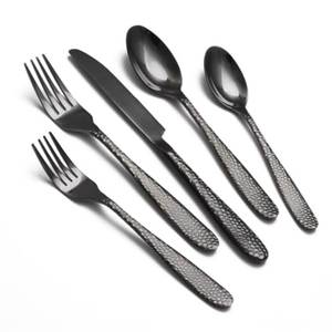 Juego de cubiertos de acero inoxidable con cabeza cuadrada y mango de bambú, cuchara, tenedor, cuchillo, vajilla - Product Image 2