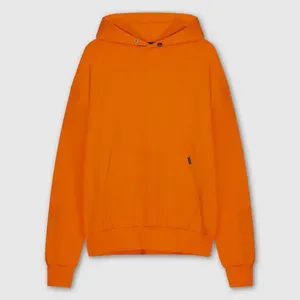 Custom <b>Orange</b> Color <b>Men's</b> Hoodies Streetwear Drop Shoulder Heavy Weight Cotton Pullover Hooded <b>Sweatshirts</b> Hoodie for <b>Men</b> - Product Image 3