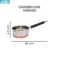 Batterie de cuisine de haute qualité avec base en cuivre meilleure qualité en acier inoxydable 304 utilisé dans les hôtels de cuisine à domicile et les restaurants