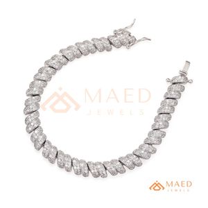 Pulsera de tenis redonda de plata con moissanita, joyería de moda para uso diario, estilo Miami Chicago, regalo para compradores - Product Image 6