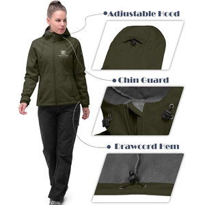 Chaquetas Cortavientos de Lona Tejida Ecológica para Mujer, Invierno, Color Sólido, Transpirables, Impermeables, Servicio OEM, Venta al Por Mayor - Product Image 5
