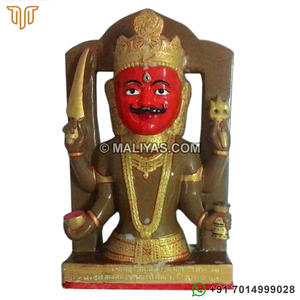 Statue de Bhairav en marbre de Nakoda |   Murti en marbre Nakoda Bhairav artisanal pour la maison et le temple - Product Image 1