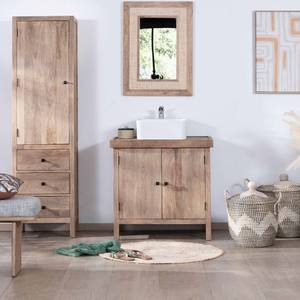 Vandana Royal Element Columna de almacenamiento de madera maciza de mango con puerta y cajones Maestro - Product Image 5