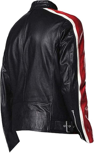 Chaqueta de Cuero con Logotipo OEM para Hombre, Diseño Personalizado, Estilo Clásico a Cuadros, Chaqueta Bomber Premium Estándar para Motocicleta - Product Image 3