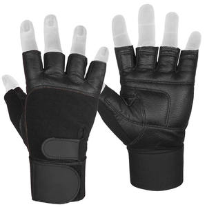 Gants de sport respirants en cuir de vachette antidérapants à manchette longue pour hommes et femmes, personnalisables (logo et couleur) pour la musculation et l'entraînement en salle de sport – Offre Spéciale - Product Image 4