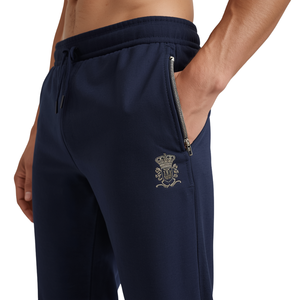 Refined Men's Jogger <b>Pants</b> with Royal Crest Embroidery Details and Elevated Contemporary Fashion Design - Product Image 2