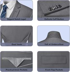 Ensemble de costumes trois pièces pour hommes, sur mesure, de haute qualité, imperméable, pour mariage et affaires, pantalon, veste, services OEM ODM - Product Image 3