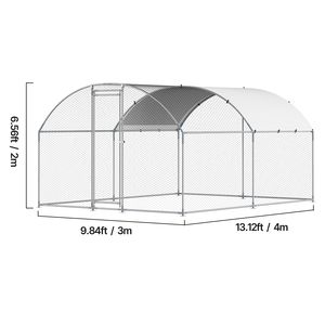 Grand poulailler métallique de type walk-in 9,8x13,1x6,5 pieds avec toit bombé et enclos sécurisé pour la sécurité des animaux - Product Image 2
