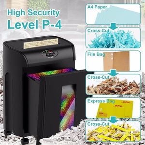 Déchiqueteuse de papier à coupe transversale 15 feuilles avec panier de récupération de 4,76 gallons, 3 modes de fonctionnement et niveau de sécurité P4 pour CD/cartes de crédit - Product Image 3