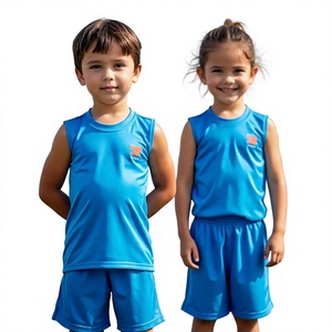 Combinaisons de sport pour garçons en polyester respirant à séchage rapide, uniformes de football d'été, unisexes, couleur et taille personnalisées, de haute qualité - Product Image 2