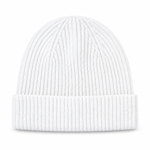 White Blank Rib Cuff Beanie Custom Logo Clean Knit <b>Winter</b> Hat Unisex Brand Merch Streetwear <b>Winter</b> <b>Cap</b> Casual Style Beanie - Product Image 1