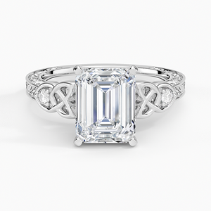 SOJ <b>Ring</b> 037 Emerald Cut 925 Silver Rhodium Plated Aberdeen <b>Celtic</b> Moissanite 2ct D Color VVS1 GRA Certified Low Price Sale - Product Image 1