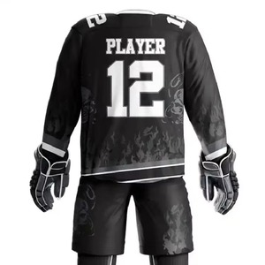 Conjunto de Uniforme de Hockey sobre Hielo de Poliéster Personalizado de Alta Calidad, Transpirable, de Secado Rápido, Ecológico, Camiseta y Pantalones Cortos Deportivos con Diseño de Bandera - Product Image 5