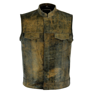 Best Sale Custom Made Design Top Selling Wholesale Leather <b>Vests</b> Breathable Customized Good Quality Leather <b>Vest</b> - Product Image 4