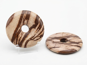 Donuts de Cristal Natural, Donuts de Piedra de Jaspe Zebra, Gemas de Cristal, Gemas de Reiki, Donuts Curativos, Ágata, Mayorista - Product Image 2