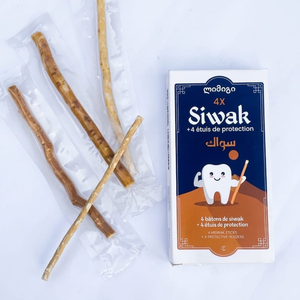 Natural Herbal Miswak Sticks Fresh Teeth <b>Cleaner</b> Pack of Four with <b>Plastic</b> Holder for Healthy Gums and Oral Care - Product Image 5