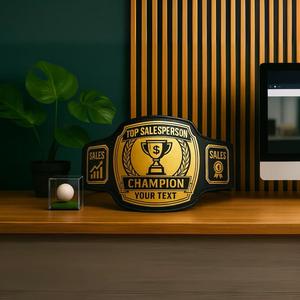 Cinturón de Campeonato Personalizado para Campeón de Ventas, Premio al Logro Empresarial con Nombre y Texto Personalizados - Product Image 3