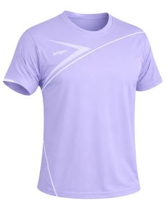 Ensemble de t-shirt et short de sport pour homme, couleur lavande, séchage rapide, respirant, vêtements de sport, course à pied, entraînement, fitness, tenue de sport - Product Image 1