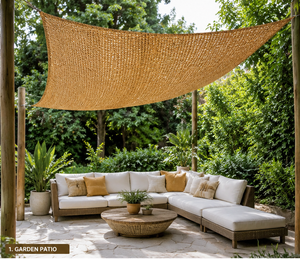 Voile d'ombrage triangulaire naturelle en fibre de coco CoirCanopy pour jardin, patio, extérieur, protection solaire, écologique, tapis paysager pour complexe hôtelier - Product Image 4