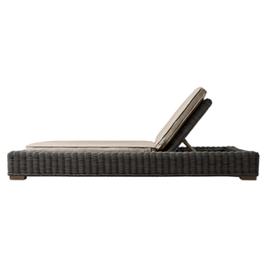 Cama Solar de Mimbre de Primera Calidad para Exteriores, Estilo Mandarin Oriental, Elegante y Minimalista, con Respaldo Ajustable y Cojín - Product Image 2