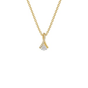 Collar con colgante de acero inoxidable chapado en oro, cadena lineal con engaste de garra, elegante, para mujer, ideal para fiestas, regalo de joyería de moda. - Product Image 3