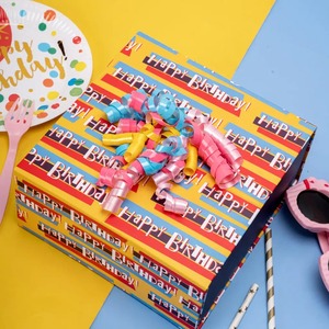 Cinta de Regalo con Lazo de Mariposa al por Mayor, de Poliéster Tejido Brillante, Doble Cara, con Logotipo Impreso Digitalmente, Rosa, Azul, Amarillo, Decoración de Cumpleaños - Product Image 3