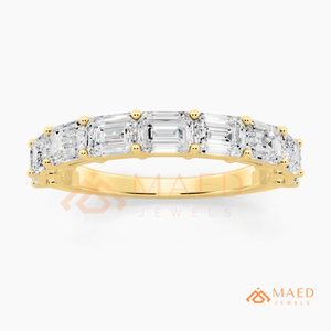 Bague de mariage éternelle en moissanite taille émeraude plaquée or 18 carats, bijoux fins pour femme, USA - Product Image 5