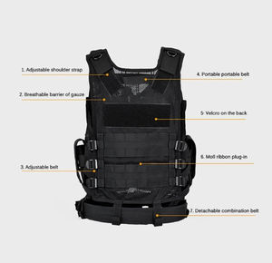 Chaleco Profesional de Paintball Ligero y Ajustable, Chaleco Protector para el Cuerpo y el Pecho para Entrenamiento Deportivo de Paintball al Aire Libre, Duradero - Product Image 3