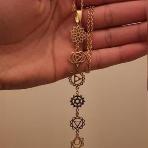Collar de Latón con 7 Chakras, Caja de Regalo, Hipoalergénico, Estilo Yoga, Boho, Hippie, Rústico, Étnico, Joyería Bonita para Venta al por Mayor y Fiestas - Product Image 3
