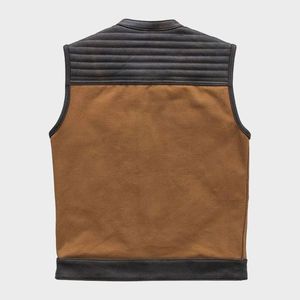 Chaleco de cuero negro con diseño paisley acolchado para hombre, estilo Hunt Club Bison - Product Image 2