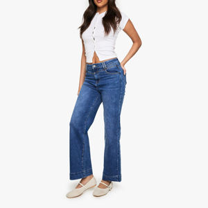 Nouveautés : Pantalons en jean personnalisés pour femmes, coupe slim taille mi-haute, design de marque sur mesure avec étiquette privée - Product Image 5