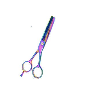 Ensemble professionnel de ciseaux de coiffure violets en acier inoxydable pour la coupe et l'effilage des cheveux, pour barbier et coiffeur - Product Image 3