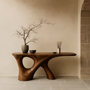 Mesa de Consola Moderna de Madera Maciza Natural Hecha a Mano, Marca Luxali de Alta Calidad, Modelo para Sala de Estar, Hotel, Entrada - Product Image 6