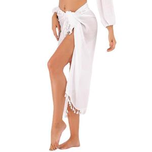 Factory Wholesale Maxi Plus Size Paisley 100% Cotton Tassel Sheer <b>Beach</b> Pareo Sarong <b>Wrap</b> <b>Skirt</b> Swimsuit Cover-Up - Product Image 2