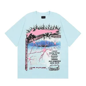 T-shirt Homme en Coton Épais Style Rétro Délavé Streetwear – Personnalisable, Style Vintage, Imprimé, Design Graphique Vieilli - Product Image 1