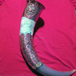 Corne à boire Viking naturelle avec support Laque sans danger pour les aliments Étanche Fabriqué avec laiton Tenir Ny Falak World Export - Product Image 5