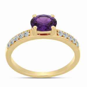 14K Solid Gold Lab Grown Diamond Amethyst Wedding <b>Ring</b> for Women Luxury Oval Cut OEM Manufacturer Party & Anniversary - Product Image 4