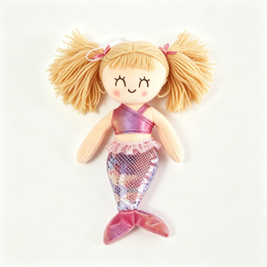 Muñeca <span class=keywords><strong>de</strong></span> peluche <span class=keywords><strong>sirena</strong></span> rubia personalizada con doble coleta <span class=keywords><strong>de</strong></span> hilo, muñeca <span class=keywords><strong>de</strong></span> trapo <span class=keywords><strong>sirena</strong></span> sonriente con ojos cerrados, cola <span class=keywords><strong>de</strong></span> <span class=keywords><strong>sirena</strong></span> con lentejuelas iridiscentes - Product Image 4