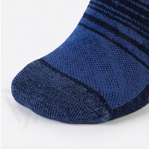 Blue Crew <b>Socks</b> Striped Pattern Breathable Polyester Spandex <b>Running</b> Athletic <b>Socks</b> for Adults Spring Season - Product Image 6