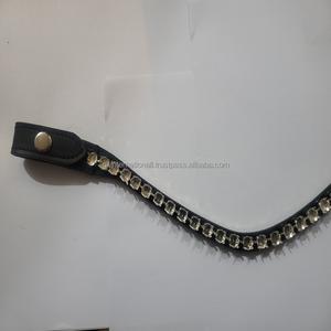 Cadena de copa de cuero para cejas de caballo con botón de 10mm y 8mm y cierre a presión Productos Premium para caballos - Product Image 6