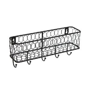 Cesta colgante de pared de metal duradero hecha a mano para decoración de paredes de casas rurales y comodidad de almacenamiento diaria - Product Image 2