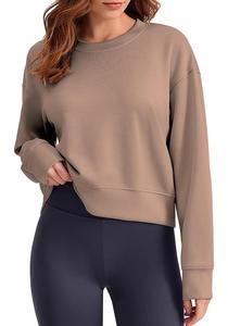 Sudadera de Algodón para Mujer, de Manga Larga, Cuello Redondo, Hombros Caídos, Color Sólido, Cómoda y Casual, de Lujo, Precio al por Mayor, de Bangladesh - Product Image 6