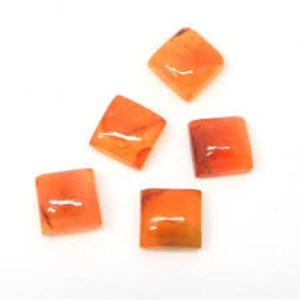 Cabujón de Cornalina Natural Cuadrado, Cabujón de Base Plana, Gemas Sueltas Calibradas, Piedras Semipreciosas para Joyería - Product Image 2
