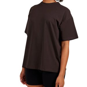 T-shirt en coton pour femme, coupe décontractée et ample, manches courtes, col rond, basique de qualité supérieure, fabricant OEM ODM, vente en gros - Product Image 3